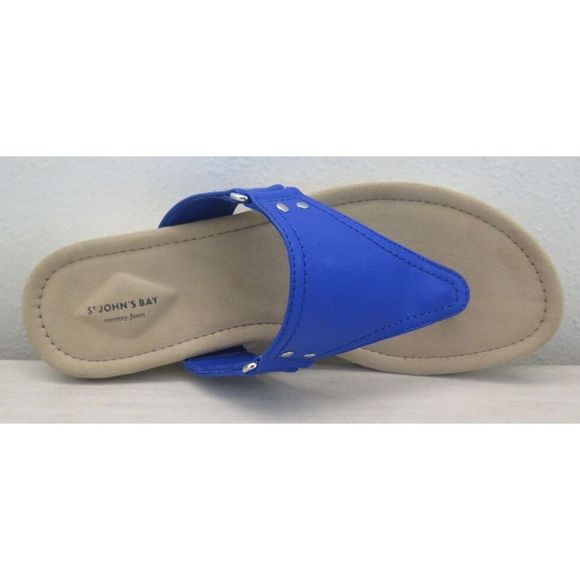 St. John’s Bay Women's Sz 10 (M) Cobalt Zunyi Thong Flip Flop Wedge Sandal - Picture 4 of 7